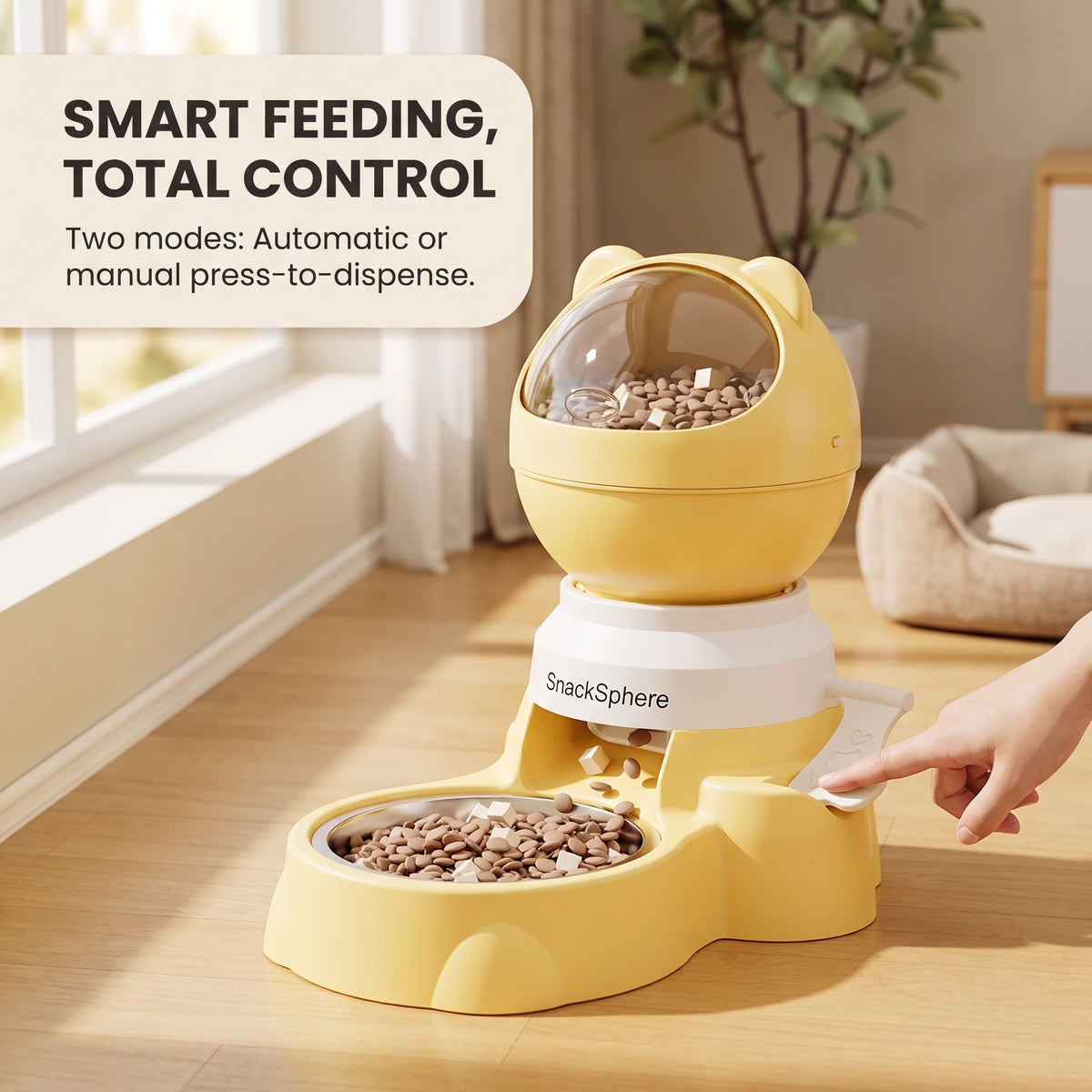 Furdew Press-Type Interactive Pet Feeder
