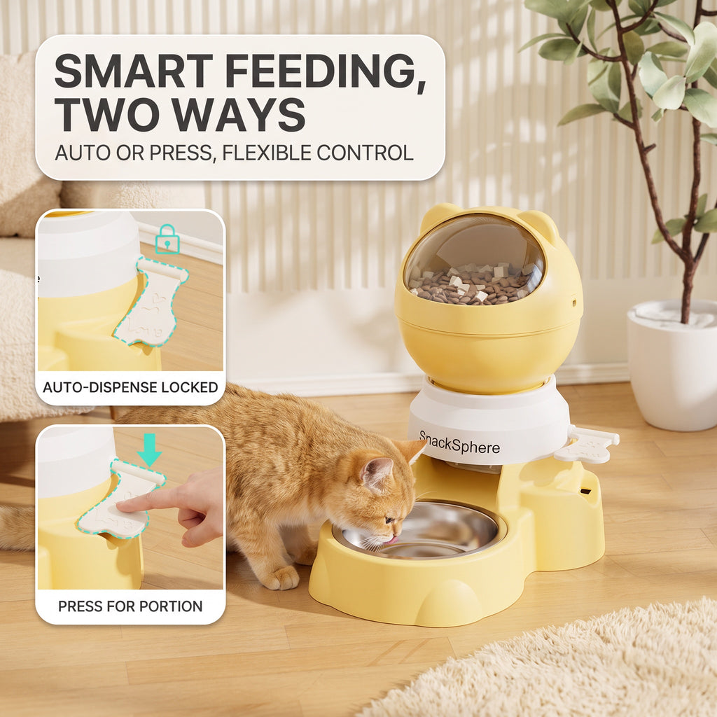 Furdew Press-Type Interactive Pet Feeder