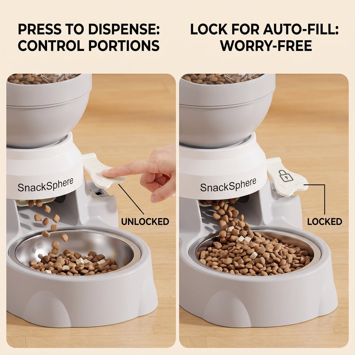 Furdew Press-Type Interactive Pet Feeder