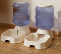 Furdew Automatic Pet Feeder and Water Dispenser Double Bowl Wide Food Outlet Beige
