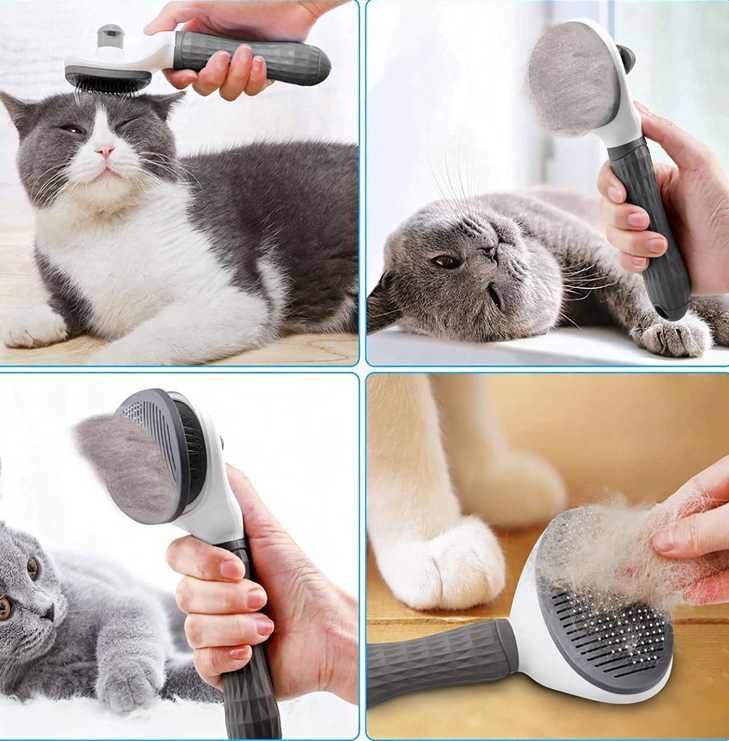 Furdew Self-Cleaning Deshedding Brush for Dogs & Cats | One-Click Fur Release