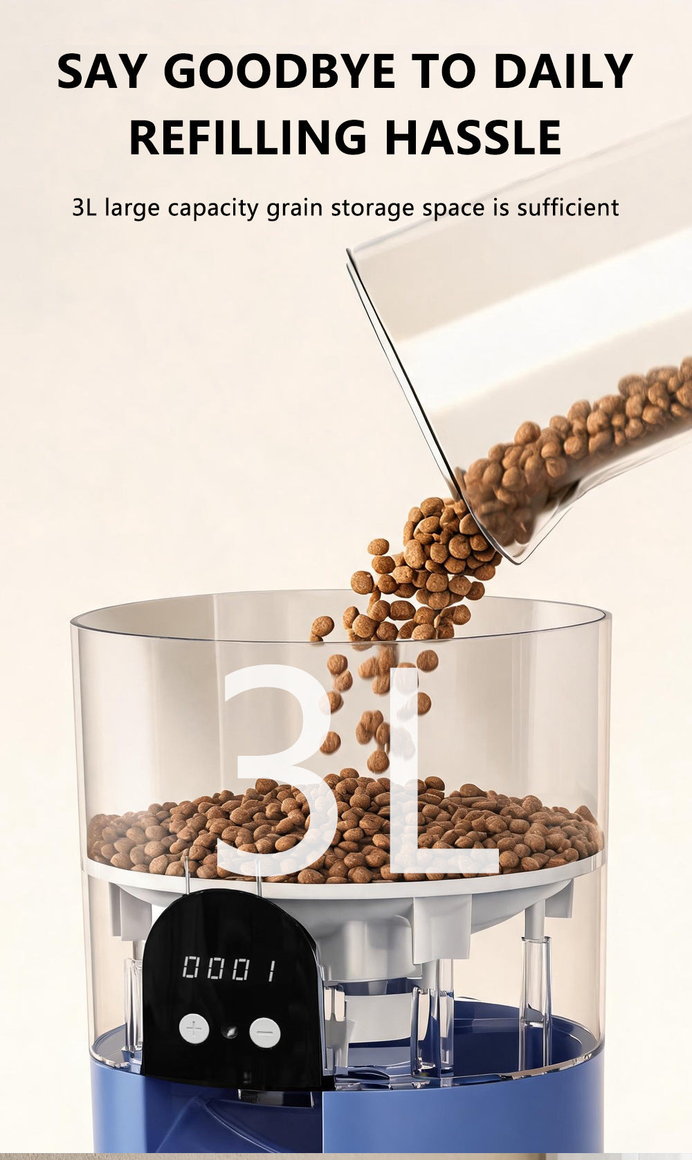 Furdew Smart Feeder | 3L WiFi Automatic Pet Feeder with App Control, Up to 6 Meals a Day
