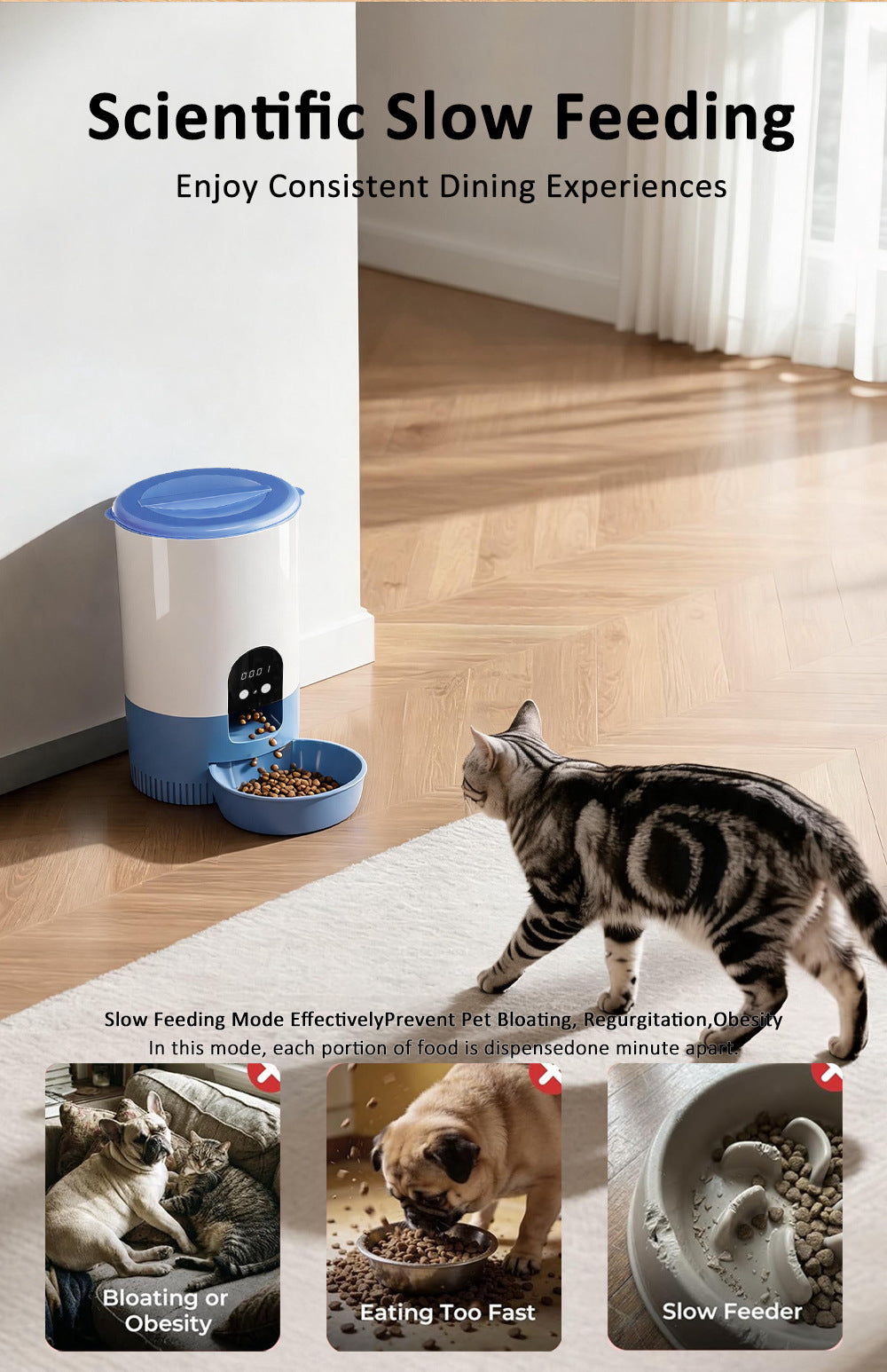 Furdew Smart Feeder | 3L WiFi Automatic Pet Feeder with App Control, Up to 6 Meals a Day