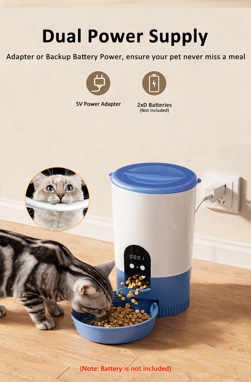 Furdew Smart Feeder | 3L WiFi Automatic Pet Feeder with App Control, Up to 6 Meals a Day